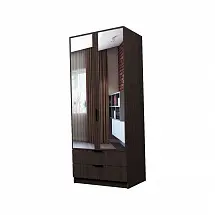 Шкаф ЭКОН распашной 2-х дверный с 2-мя ящиками со штангой с 2-мя зеркалами